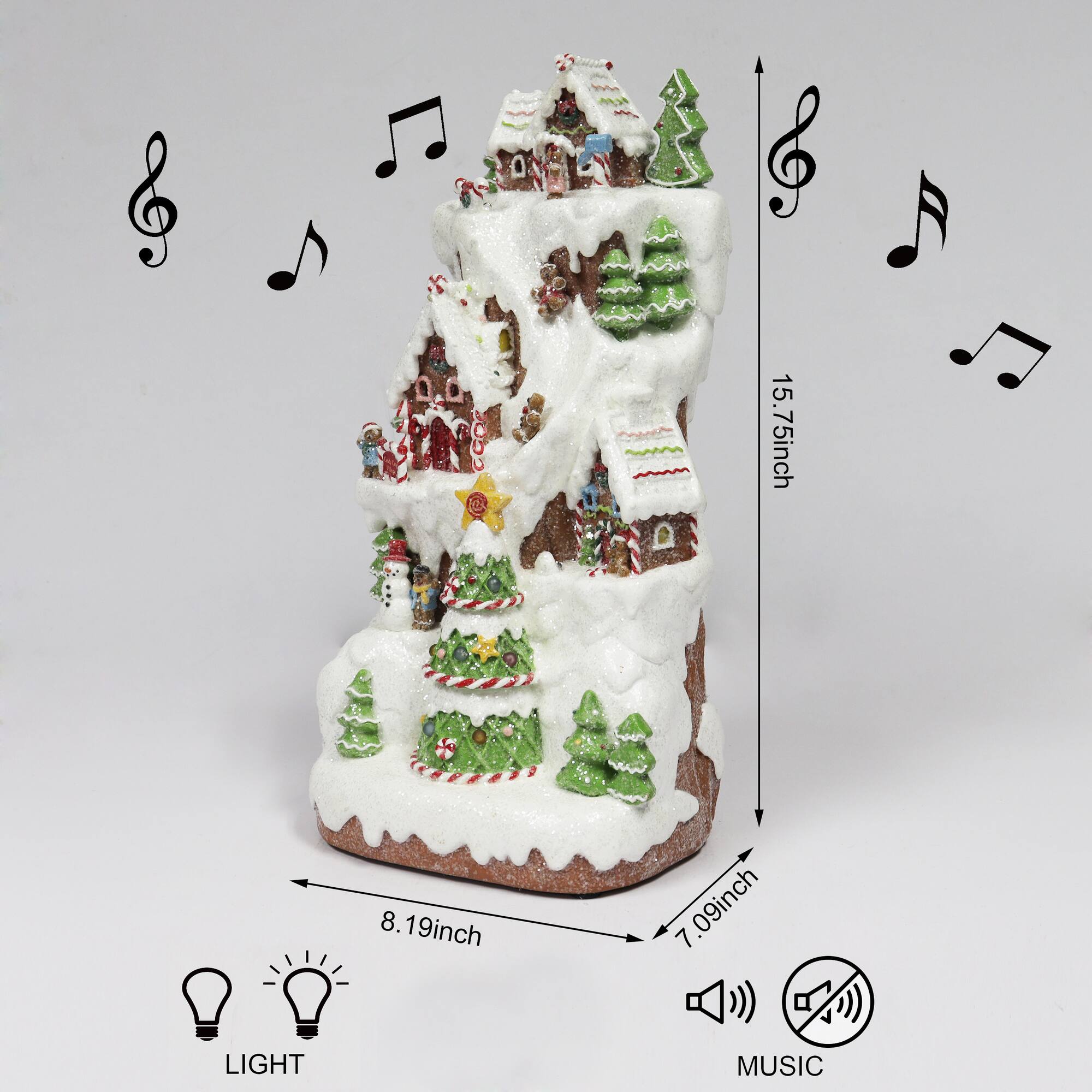 16" Gingerbread Village Multi-Tiered Mountain